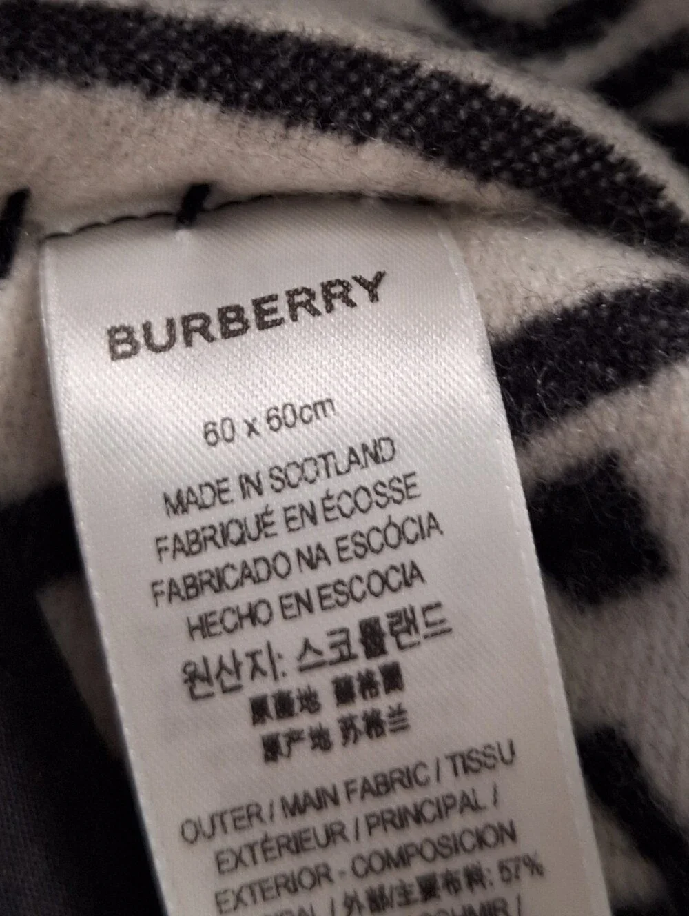Burberry Blue and White Graphic England Logo Throw